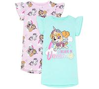 PAW PATROL Nightie 2 Pack Kinder Mädchen Pink Blue Skye Unicorn Nachtkleid