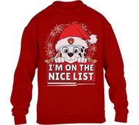 PAW PATROL Pullover Jungen Marshall Ugly Christmas I'm On The Nice List Kinder Sweatshirt 128 Rot
