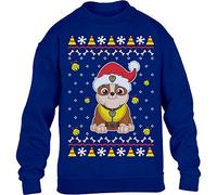 PAW PATROL Pullover Jungen Ugly Christmas Rubble Weihnachtspullover Kinder Sweatshirt 128 Blau