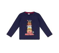 PAW PATROL Pullover Langarmshirt Jungen, Shirt, Oberteil, Sweatshirt Oberteil Langarm T-Shirt, Baumwolle, Chase, Marshall, Rubble, Hunde (DE/NL/SE/PL, Numerisch, 128, Regular, Dunkelblau)