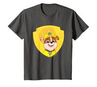 PAW Patrol Rubble Big Chest Shield Emblem T-Shirt, Kinder, Anthrazit, 152