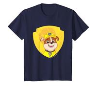 PAW Patrol Rubble Big Chest Shield Emblem T-Shirt, Kinder, Marineblau, 140