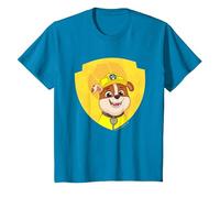 PAW Patrol Rubble Big Chest Shield Emblem T-Shirt, Kinder, Saphir, 152