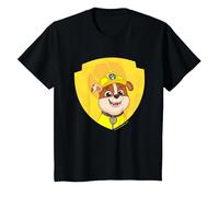 PAW Patrol Rubble Big Chest Shield Emblem T-Shirt, Kinder, Schwarz, 152