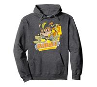 Paw Patrol Rubble Mighty Strong Pullover Hoodie, Unisex für Erwachsene, Anthrazit Meliert, XL