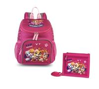 Paw Patrol Rucksack und Brustbeutel im Set für Kindergarten und Kita Kinderrucksack Fabrizio, 3-6 Jahre (Pink 2)