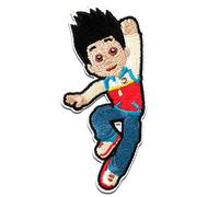PAW PATROL Aufnäher, Polyester, Ryder - Aufnäher, Bügelbild, Aufbügler, Applikationen, Patches, Flicken, zum aufbügeln, Größe: 7,8 x 3,5 cm