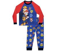 PAW PATROL Schlafanzug | Rubble, Chase, Marshall Kinder Schlafanzug Jungen | Langarm Pyjama Jungen Blau 110