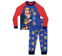 PAW PATROL Schlafanzug | Rubble, Chase, Marshall Kinder Schlafanzug Jungen | Langarm Pyjama Jungen Blau 116