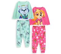 PAW PATROL Skye & Everest Mädchen-Pyjama-Set, 2er-Pack | Langärmliges Oberteil mit Charaktergrafik für Kinder und Pyjamahose mit langem Bein in Rosa und Grau | Kinder-Nachtwäsche mit Welpen