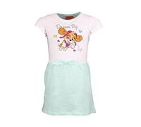 Paw Patrol Skye Kinderkleid - Sommerkleid für Mädchen - Kurzarm Kleid aus 100 % Baumwolle - Größen 98-128 - Rosa oder Mint mit Schleife, Farbe: Hellgrün, Bekleidungsgröße: 98