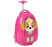 PAW PATROL Skye Koffer Kinder | Mädchen Rosa Kabine Kleiner Hart Cover Urlaub Carry On Trolley mit ausziehbarem Griff | Helikopter Rettungs Welpe animierter Charakter