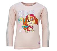 Paw Patrol Skye Mädchen Langarmshirt „Forever Fun“ - Offizielles Lizenzprodukt - 100 % Baumwolle - Größen 98-128 - Navy oder Rosé, Farbe: Rosa, Bekleidungsgröße: 128