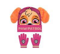 PAW PATROL Skye Mütze und Handschuhe, rosa Mütze Mädchen mit 3D-Ohren & passende Handschuhe Kinder, Winter Set Einheitsgröße