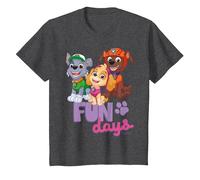 Paw Patrol - Skye Rocky Zuma Fun Days T-Shirt, Kinder, Anthrazit Meliert, 152