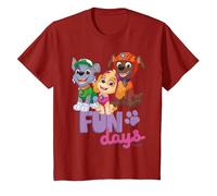 Paw Patrol - Skye Rocky Zuma Fun Days T-Shirt, Kinder, Cranberry, 92