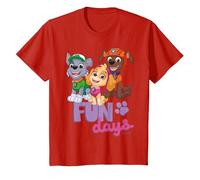 Paw Patrol - Skye Rocky Zuma Fun Days T-Shirt, Kinder, Rot, 92