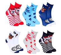 Paw Patrol Socken für Kinder, Set mit 6 Socken aus Baumwolle, Geschenk für Kinder und Jugendliche, Größen EU 23 bis 34, bunt, 31-34