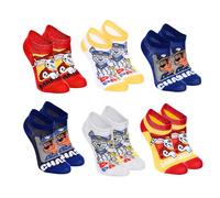 Paw Patrol Socken für Kinder, Set mit 6 unsichtbaren Socken aus Baumwolle, Geschenk für Kinder, Größen EU 23 bis 34, bunt, 31-34