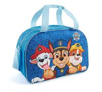Paw Patrol Sporttasche Jungen 3 4 5 6 Jahre - Blaue Kinder Reisetasche Kindergarten mit Marshall Chase Rubble - Helfer auf 4 Pfoten Umhängetasche Duffle Bag für Kleinkind - 28x41x21 cm - Perletti