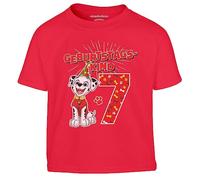 PAW PATROL T-Shirt Geburtstag 7 146 Rot