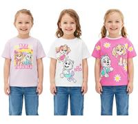 Paw Patrol T-Shirt Mädchen 2-7 Jahre, 3er Pack, Weich Kurzarm Baumwolle Shirt, Lässig Sommer Kinder Mädchen (2-3 Jahre, Rosa/Multi Paw Patrol)