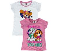 PAW PATROL T-Shirt - Motiv 2020 Shirts mit Skye + Everest - Unterhemden im 2er Pack, Größe:122/128