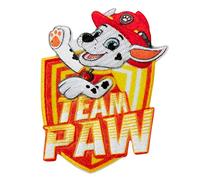 Paw Patrol Team Paw Marshall - Aufnäher/Bügelbild/Aufbügler/Applikationen/zum aufbügeln/Applikation/Patches/Flicken, Größe: 7,1 x 5,4 cm