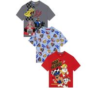 PAW PATROL Tshirt 3er-Pack, T-Shirt Kinder Marshall, Jungen Sommerkleidung, 128