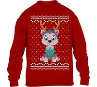 PAW PATROL Ugly Christmas Everest Weihnachten Kinder Pullover Sweatshirt 128 Rot