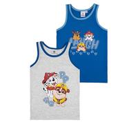 Paw Patrol Unterhemd für Jungen - Kinder Tank Top Hemdchen Unterwäsche Blau/Grau (2er Pack) (DE/NL/SE/PL, Numerisch, 110, 116, Regular, Blau/Grau)