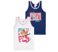 Paw Patrol Unterhemd für Mädchen - Kinder Tank Top Hemdchen Unterwäsche Weiß/Blau (2er Pack) (DE/NL/SE/PL, Numerisch, 110, 116, Regular, Weiß/Blau)