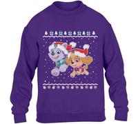 PAW PATROL Weihnachtspullover Skye Everest Mädchen Kinder Pullover Sweatshirt 116 Lila