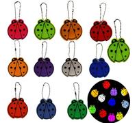 Pawleso Reflektor Anhänger 24 Stück, Kinder Sicherheits Reflektierend Anhänger, Reflexstreifen zum Radfahren, können an Jacken, Rucksäck, Schultasche (Mischfarbe Marienkäfer Anhänger 24pcs)
