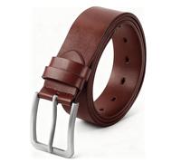 pawpoem Gürtel Herren Vollledergürtel 3,8 cm Breiter Herren-Gürtel, Klassischer Ledergürtel Herren, Herrengürtel Leder Schwarz & Braun, Robuster Vollledergürtel für Anzug, Jeans & Freizeit (Braun)