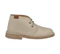 PAYMA - Safari Desert Boot aus GlattLeder für Damen und Herren. Schuhe aus Spanien. Chukka Stiefeletten Schuhe Stiefel Sport und Kleid. Gummisohle. Farbe: Off-White Glatt, Größe: EU 45