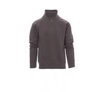 PAYPER MIAMI+ SUMMER Herren-Sweatshirt mit halbem Reißverschluss aus Kunststoff mit Metallschieber, Raglanärmeln, Bündchen und Bund aus elastischem Rippstrick, verstärkte Nähte., Smoke, 3XL-5XL