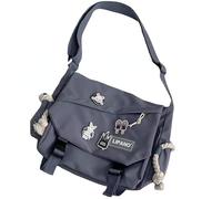 Pbkabiug Süße Nylon-Umhängetasche für Damen, Kawaii-Schultertasche, Umhängetasche mit Kawaii-Zubehör, ästhetische Tragetasche, Blue Chapter, Medium