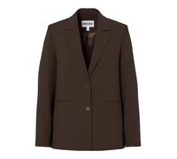 Longblazer PIECES "PCBOSELLA LS LOOSE BLAZER NOOS BC", Damen, Gr. L, braun (hot fudge), Web, Obermaterial: 79% Polyester, 16% Viskose, 5% Elasthan, unifarben, hüftlang, V-Ausschnitt, Blazer Longblazer