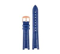 PCCWBCPJC Rindsleder-Uhrenarmband, kompatibel mit Tissot Herren Damen, Kerbleder-Armband, Armbandgröße, Farbe(Blue RG pin,16.10mm)