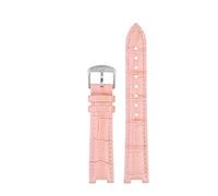 PCCWBCPJC Rindsleder-Uhrenarmband, kompatibel mit Tissot Herren Damen, Kerbleder-Armband, Armbandgröße, Farbe(Pink Silver pin,20.12mm)