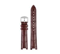 PCCWBCPJC Rindsleder-Uhrenarmband, kompatibel mit Tissot Herren Damen, Kerbleder-Armband, Armbandgröße, Farbe(Brown Silver pin,18.11mm)