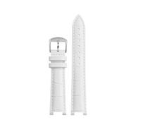 PCCWBCPJC Rindsleder-Uhrenarmband, kompatibel mit Tissot Herren Damen, Kerbleder-Armband, Armbandgröße, Farbe(White Silver pin,20.11mm)