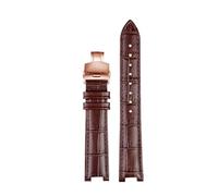 PCCWBCPJC Rindsleder-Uhrenarmband, kompatibel mit Tissot Herren Damen, Kerbleder-Armband, Armbandgröße, Farbe(Brown RG folding,20.11mm)