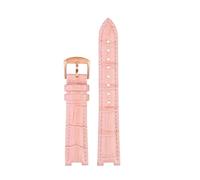 PCCWBCPJC Rindsleder-Uhrenarmband, kompatibel mit Tissot Herren Damen, Kerbleder-Armband, Armbandgröße, Farbe(Pink RG pin,16.10mm)