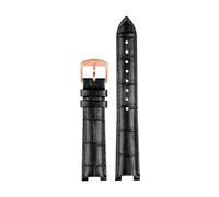 PCCWBCPJC Rindsleder-Uhrenarmband, kompatibel mit Tissot Herren Damen, Kerbleder-Armband, Armbandgröße, Farbe(Black RG pin,14.7mm)