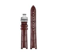 PCCWBCPJC Rindsleder-Uhrenarmband, kompatibel mit Tissot Herren Damen, Kerbleder-Armband, Armbandgröße, Farbe(Brown Silver folding,18.11mm)