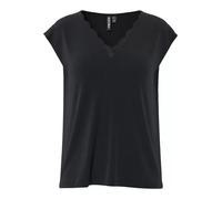 PIECES Relaxed Fit T-Shirt aus Modal-Mix Modell 'KAMALA LACE' in BLACK, Größe XL