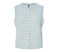 PIECES - PCMALOU SL O-NECK STRIPE CARDIGAN PWP BC Cashmere Blue - Gr. - M