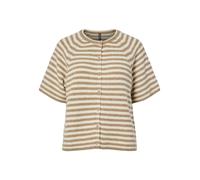 PCMALOU SS O-NECK STRIPE CARDIGAN P XS